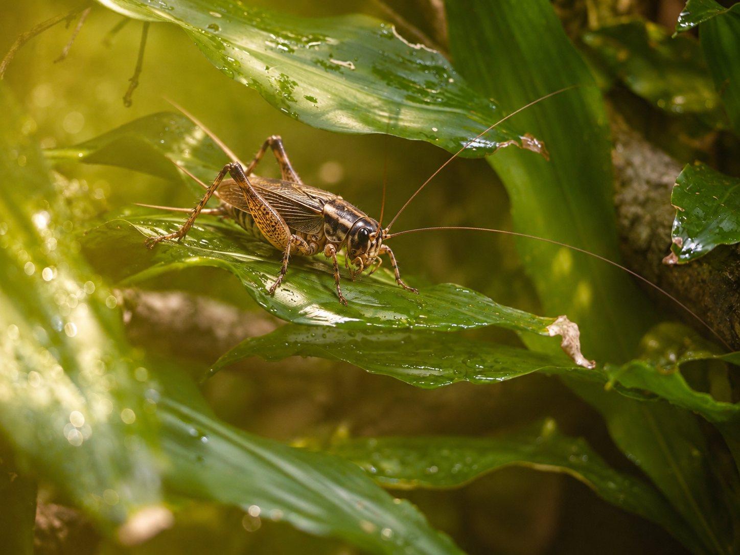 Crickets sing by the door